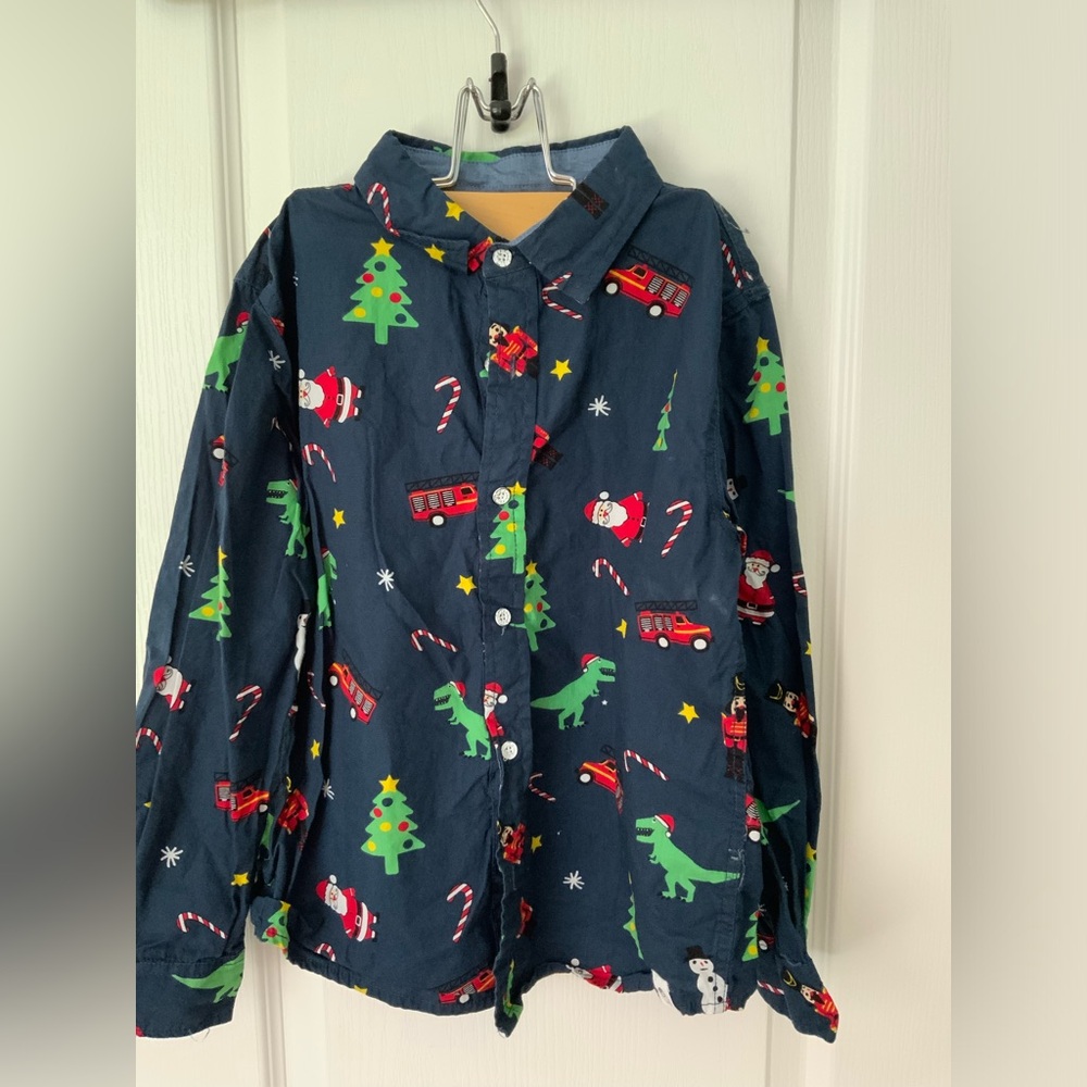 Gently worn once boys Dinosaur Christmas shirt